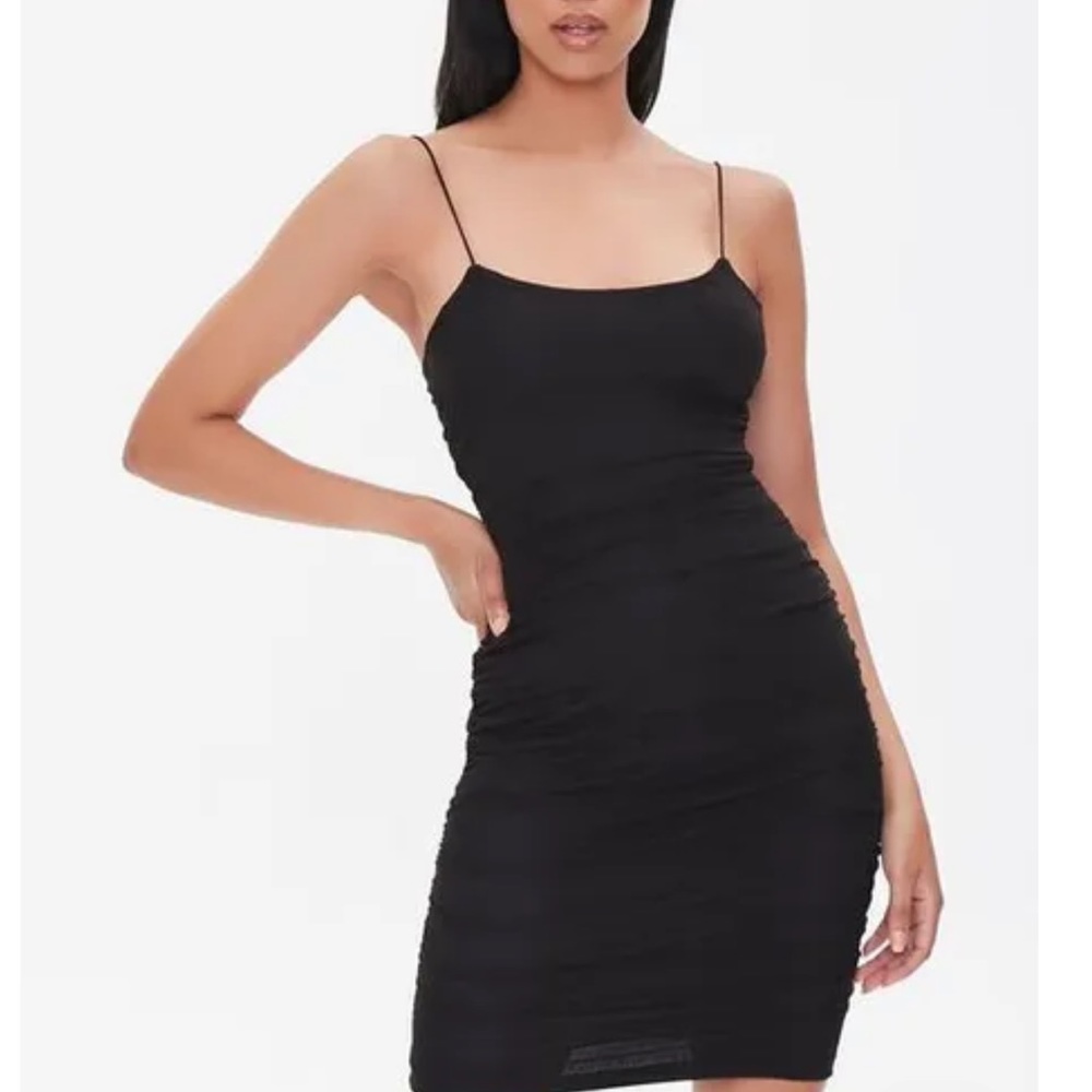 NWT Forever21 Ruched Black Dress Size Small